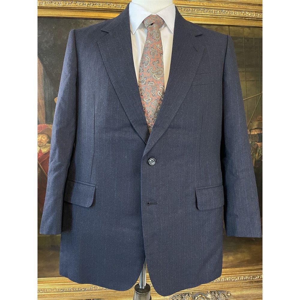 VTG Bespoke 42R FULL CANVAS Hield Brother's Wool Tweed Herringbone 2Btn Blazer